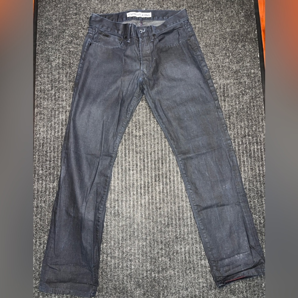 Express Rocco Slim Fit Straight Leg Jeans Blue Mens 30x32